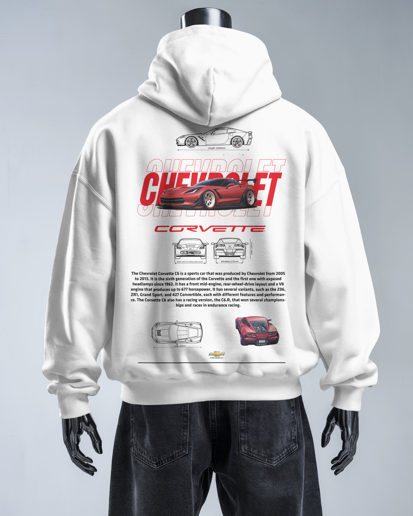 Chevrolet Corvette Red - Hoodie