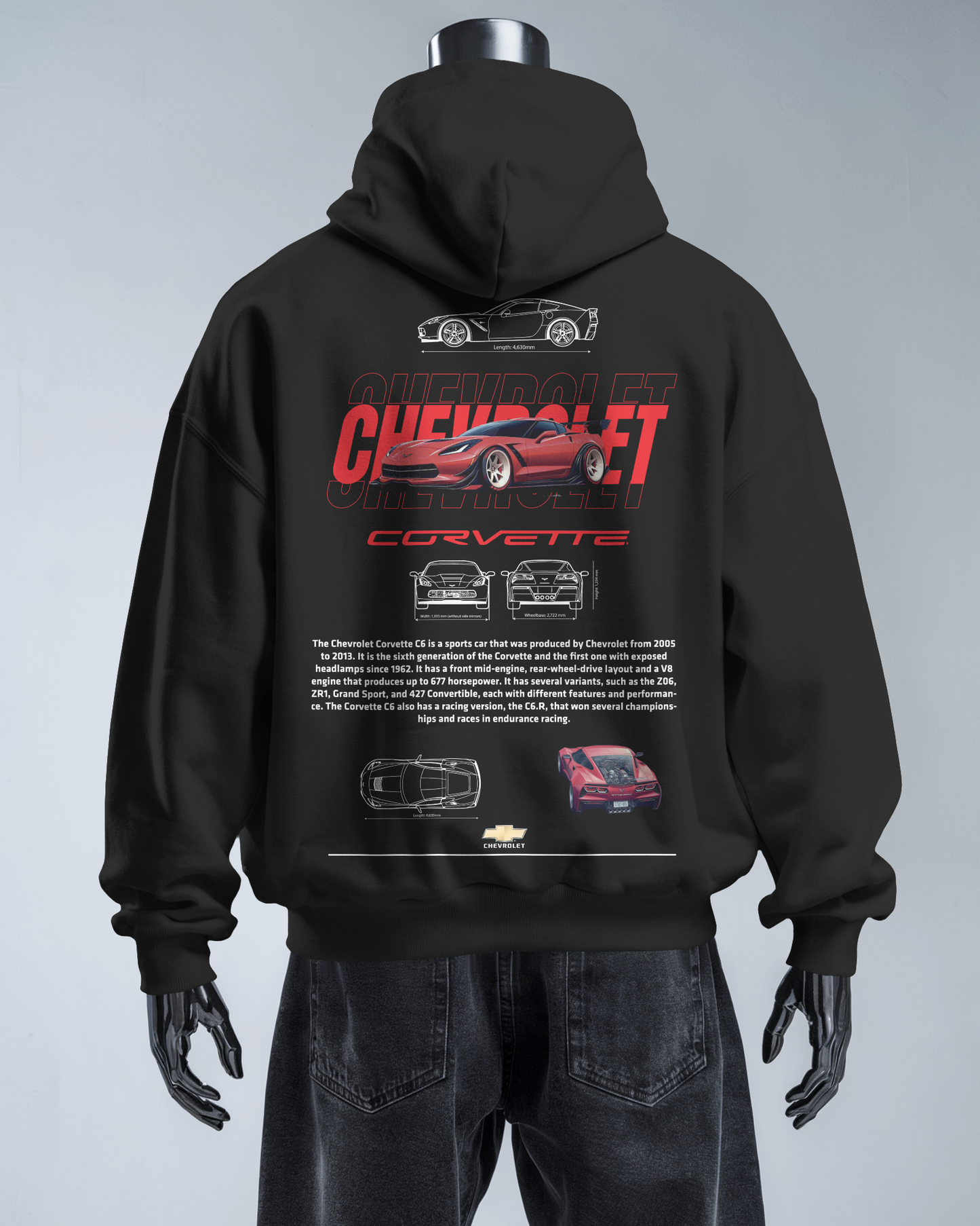 Chevrolet Corvette Red - Hoodie