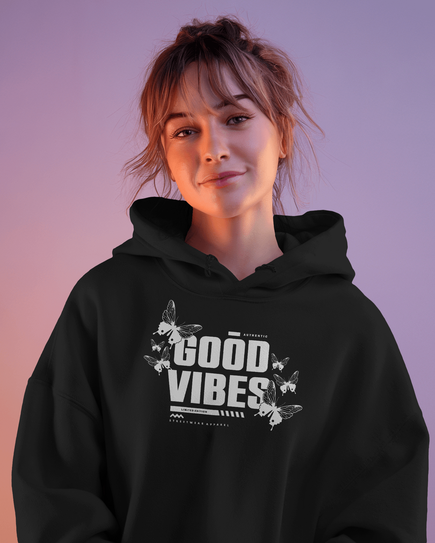 Good Vibes with Butterflies - Hoodie